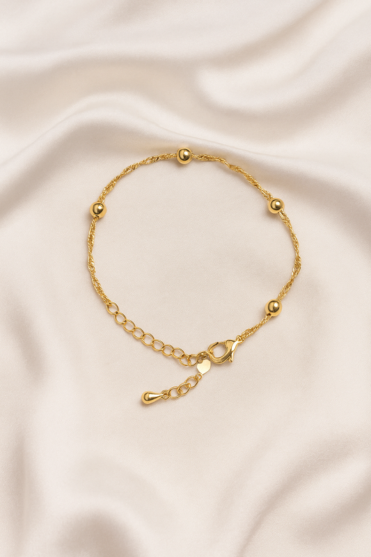 Dainty Gold-Plated Twisted Chain Anklet