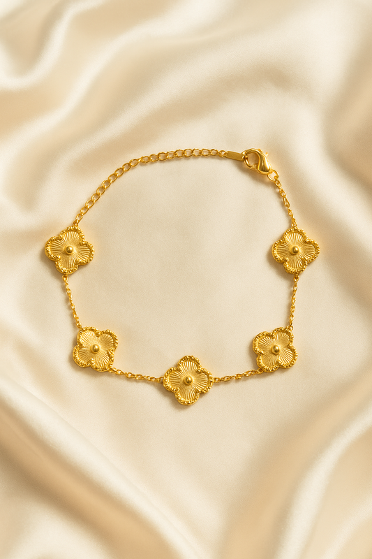 Gold Clover Charm Bracelet