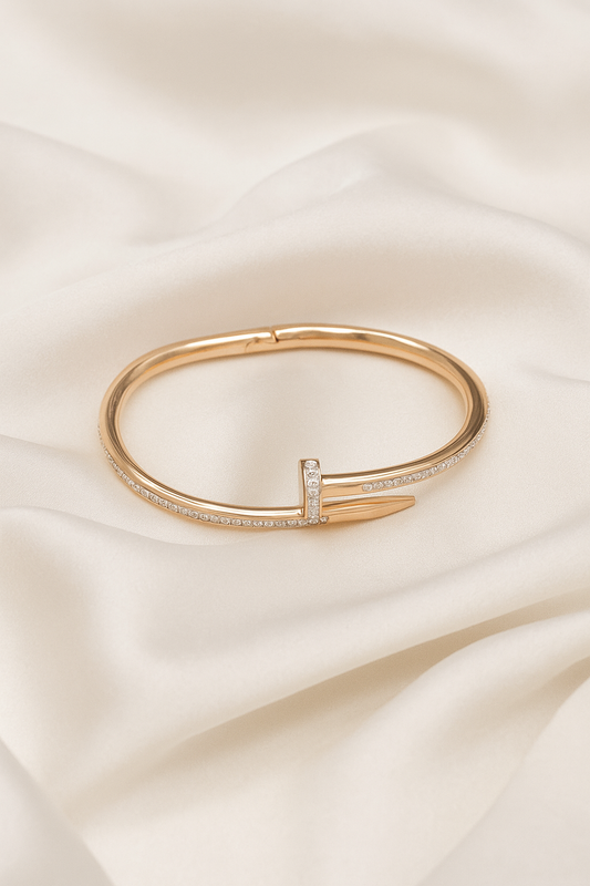 Pave-Set Nail Design Bracelet